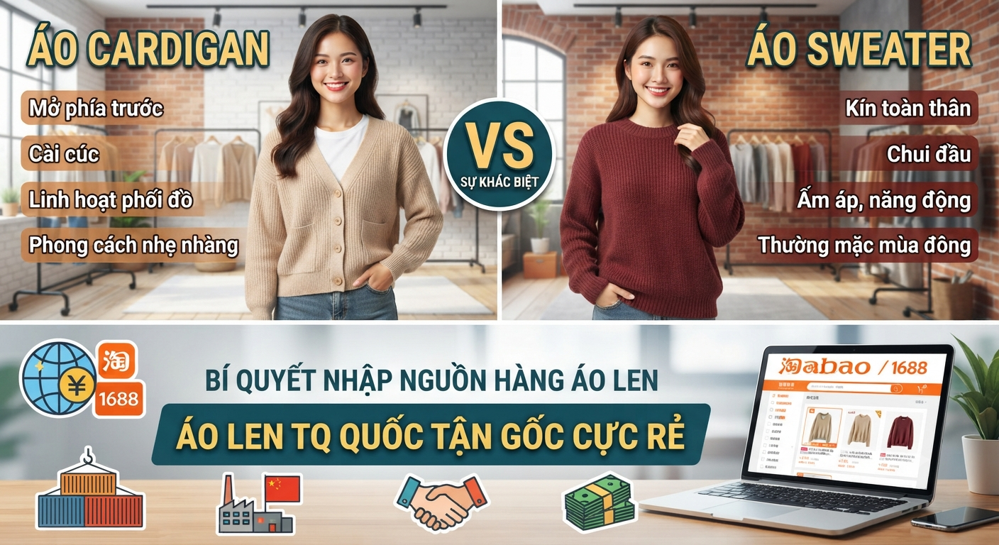 Áo Cardigan Khác Gì Sweater? Bí Quyết Nhập Nguồn Hàng Áo Len Trung Quốc Tận Gốc Cực Rẻ