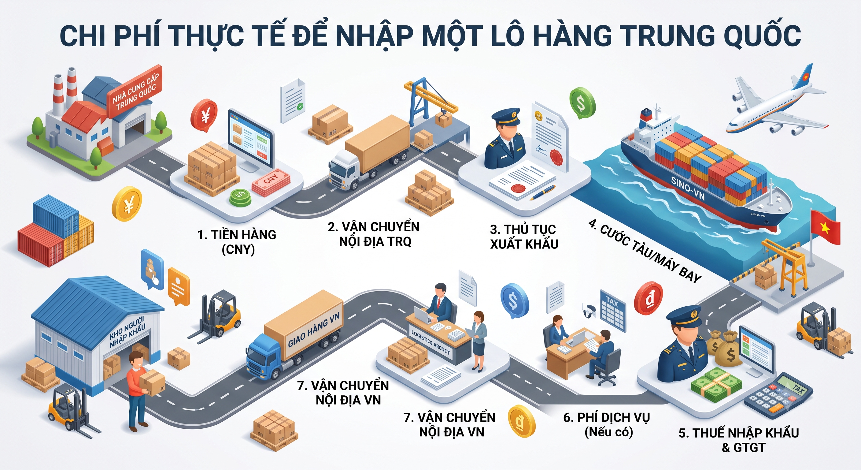 Chi Phí Thực Tế Để Nhập Một Lô Hàng Trung Quốc