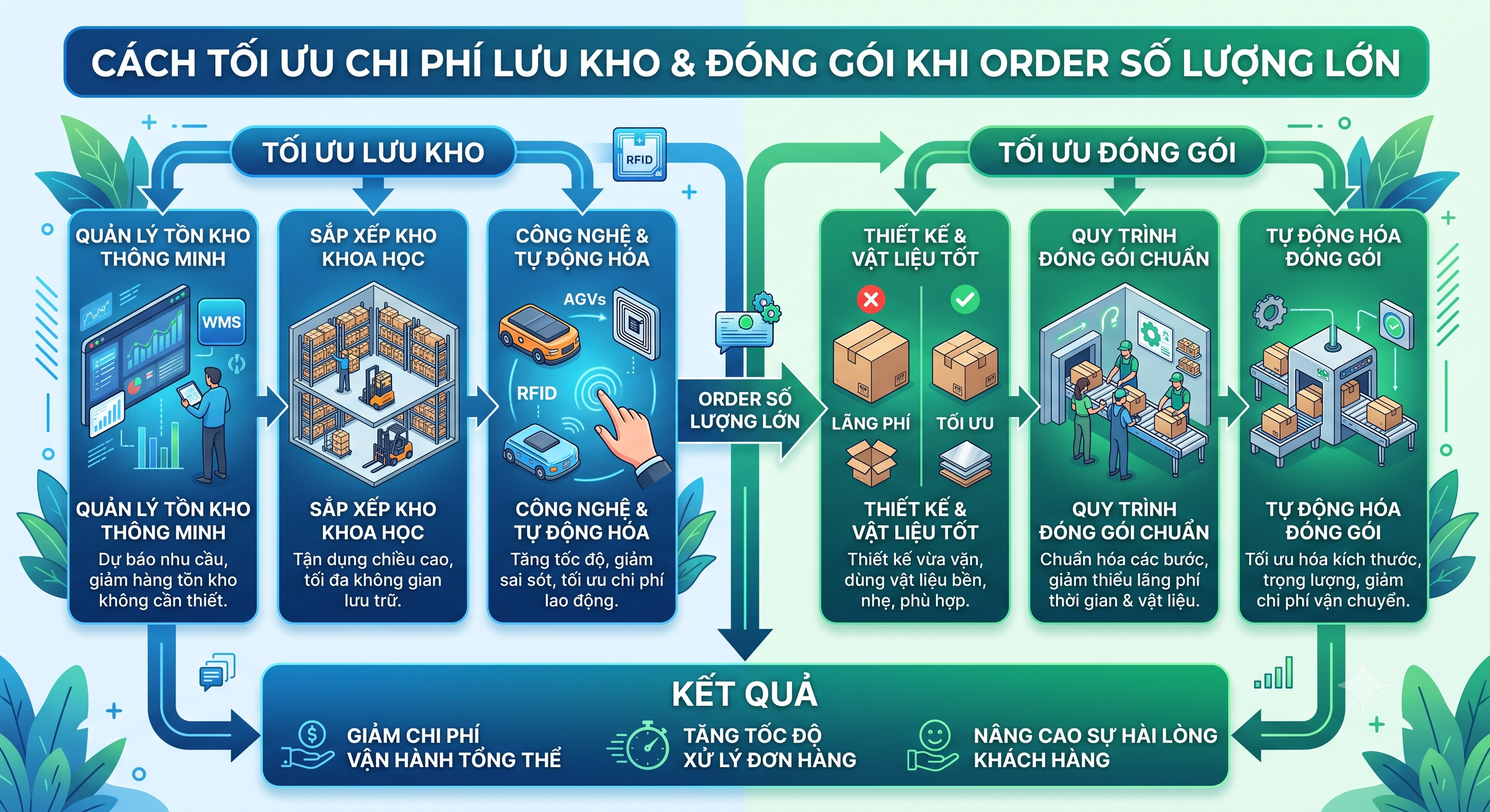 Cách tối ưu chi phí lưu kho và đóng gói hàng hóa khi order số lượng lớn