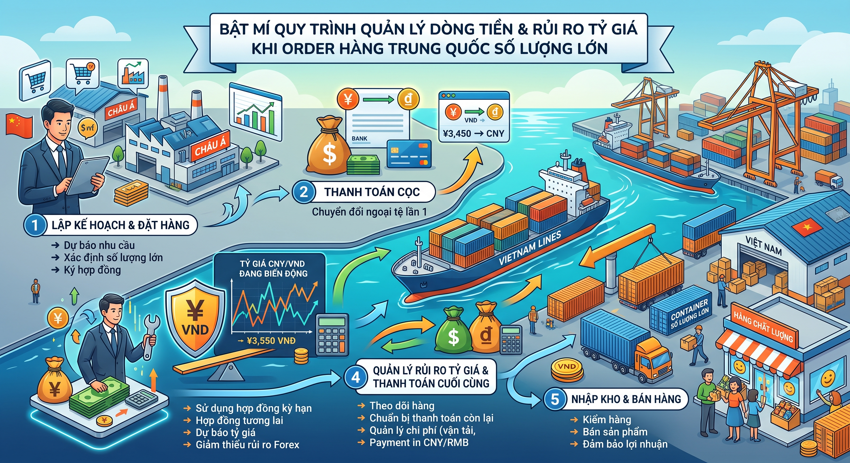 Bật Mí Quy Trình Quản Lý Dòng Tiền & Rủi Ro Tỷ Giá Khi Order Hàng Trung Quốc Số Lượng Lớn