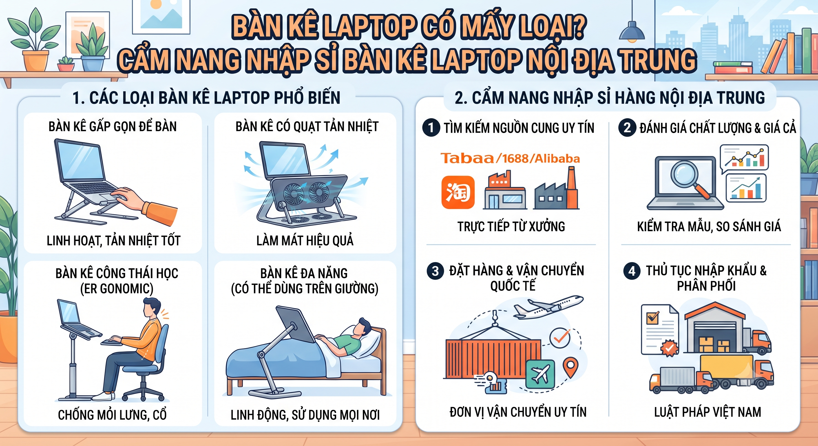 Bàn Kê Laptop Có Mấy Loại? Cẩm Nang Nhập Sỉ Bàn Kê Laptop Nội Địa Trung