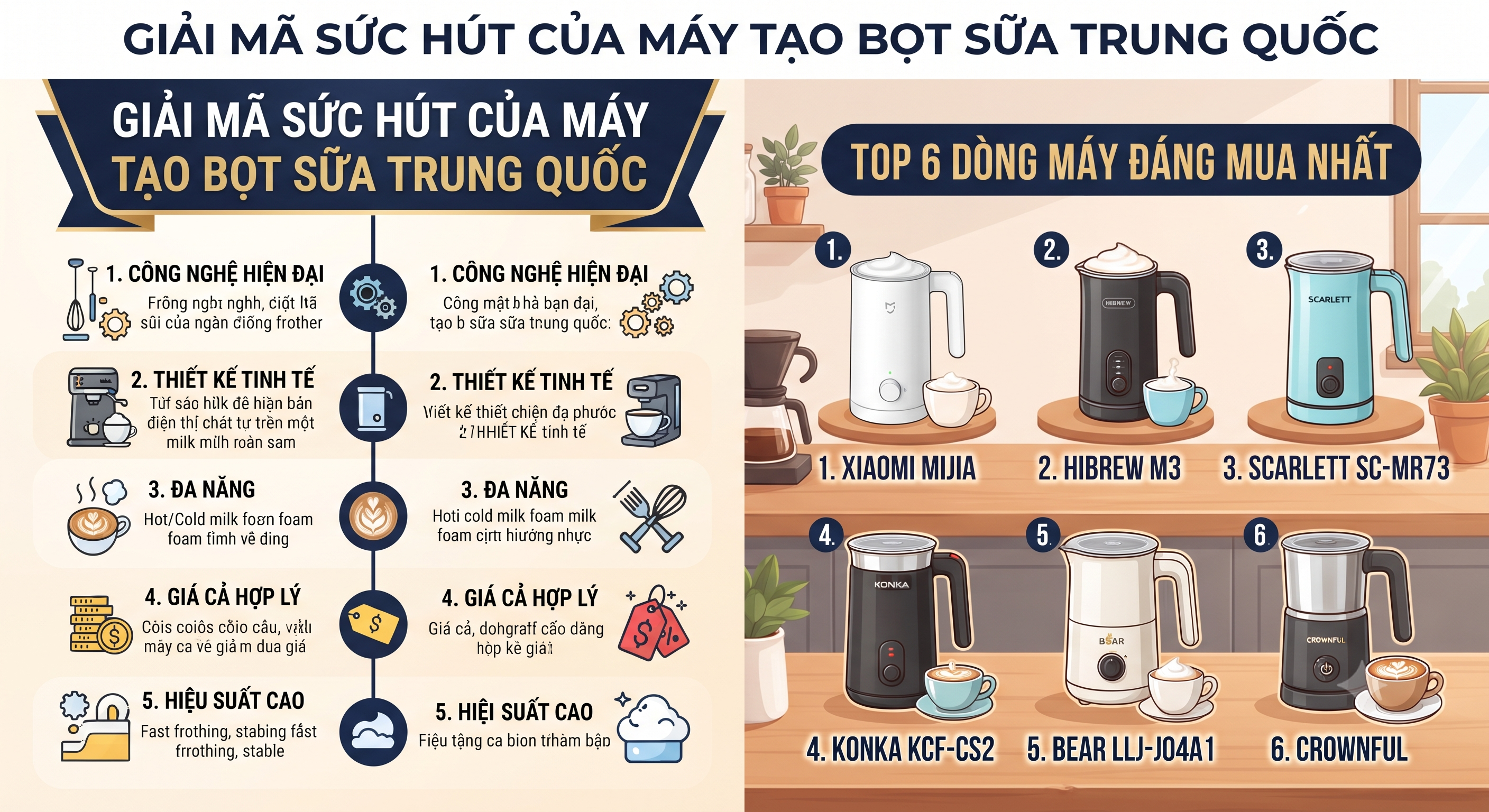 Giải Mã Sức Hút Của Máy Tạo Bọt Sữa Trung Quốc & Top 6 Dòng Máy Đáng Mua Nhất