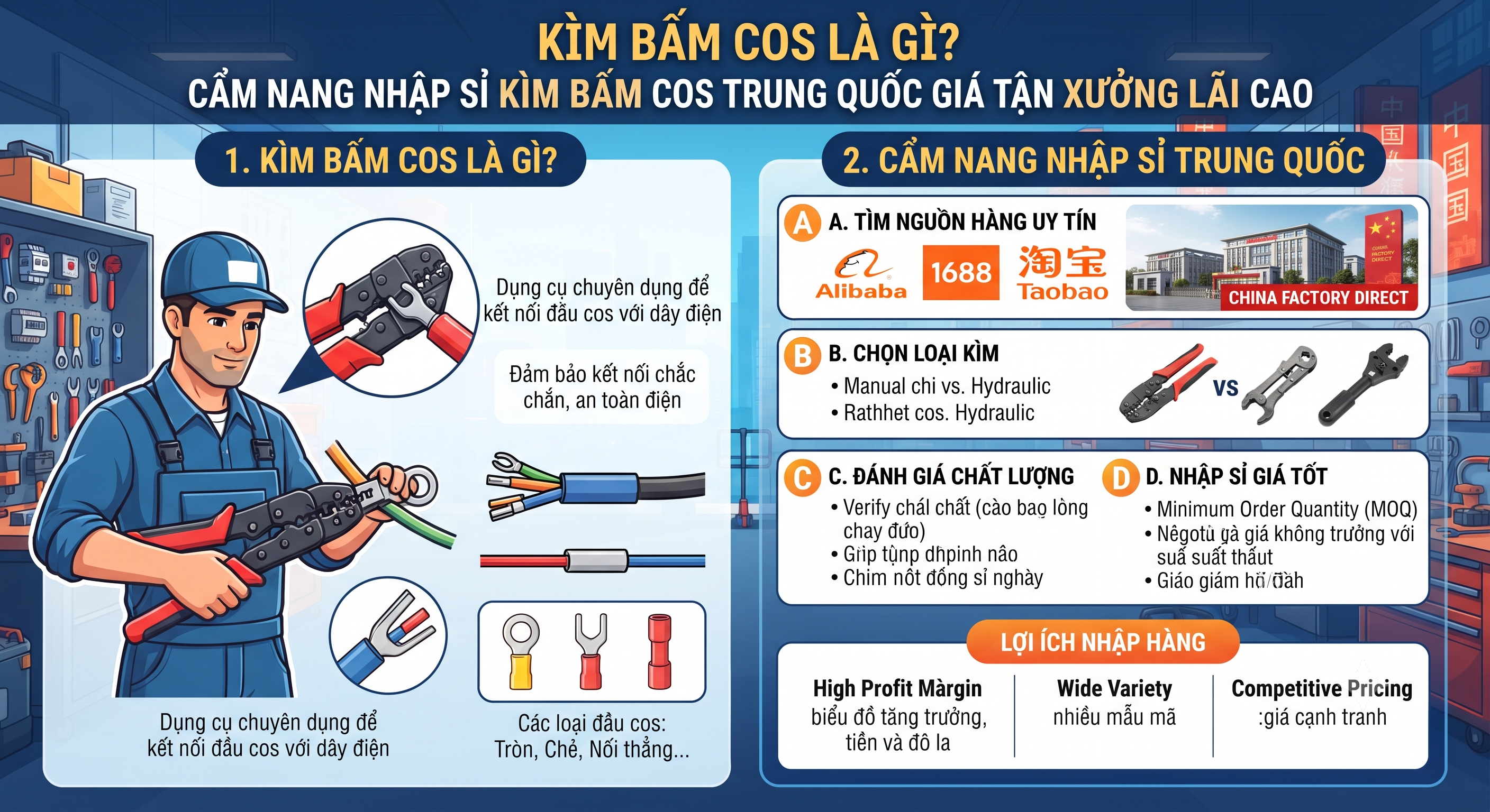 Kìm Bấm Cos Là Gì? Cẩm Nang Nhập Sỉ Kìm Bấm Cos Trung Quốc Giá Tận Xưởng Lãi Cao