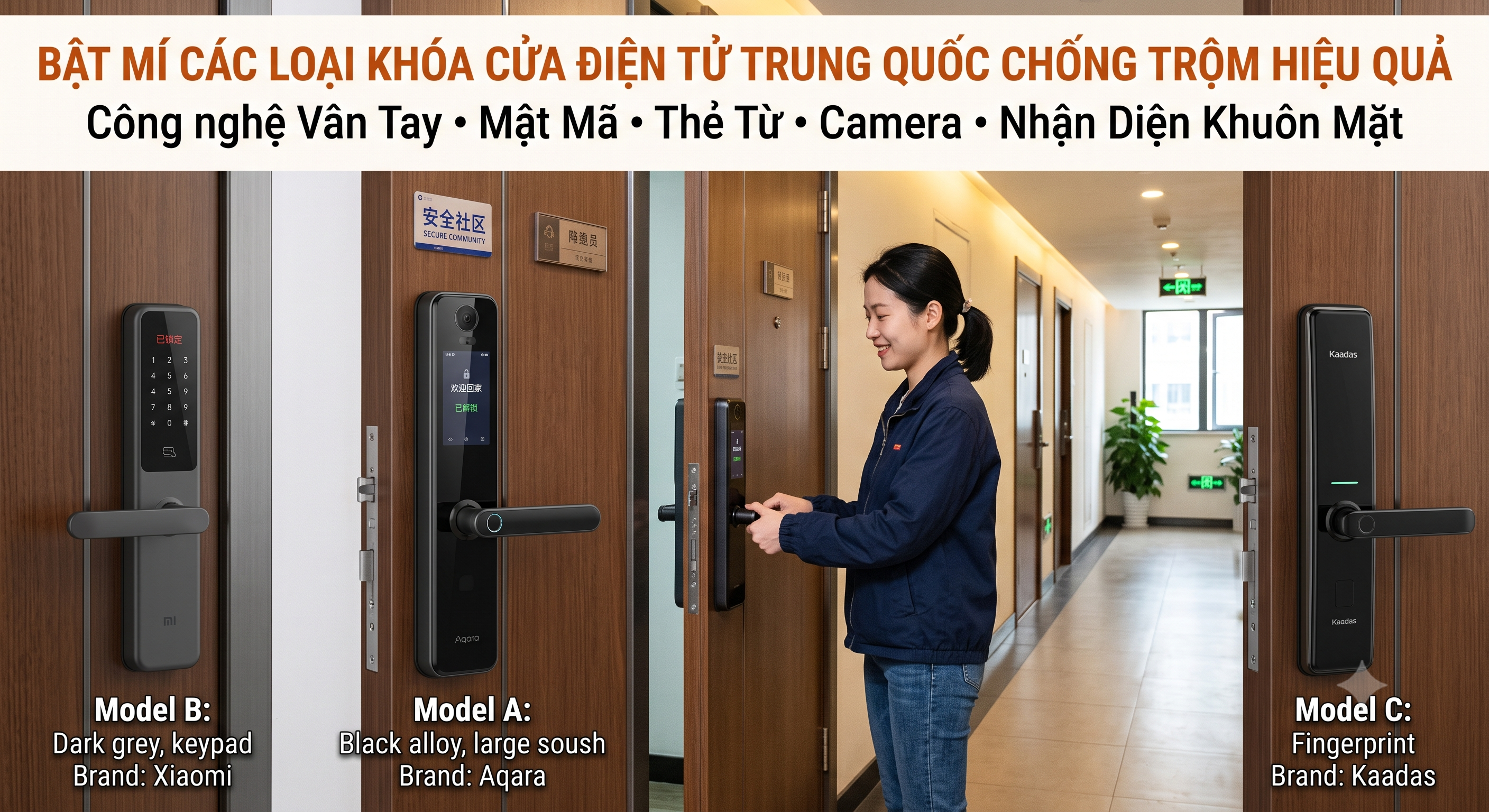Bật mí các loại khóa cửa điện tử Trung Quốc chống trộm hiệu quả