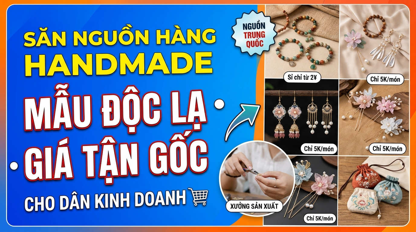 Săn nguồn hàng phụ kiện handmade Trung Quốc: Mẫu độc lạ, giá sỉ tận gốc cho dân kinh doanh