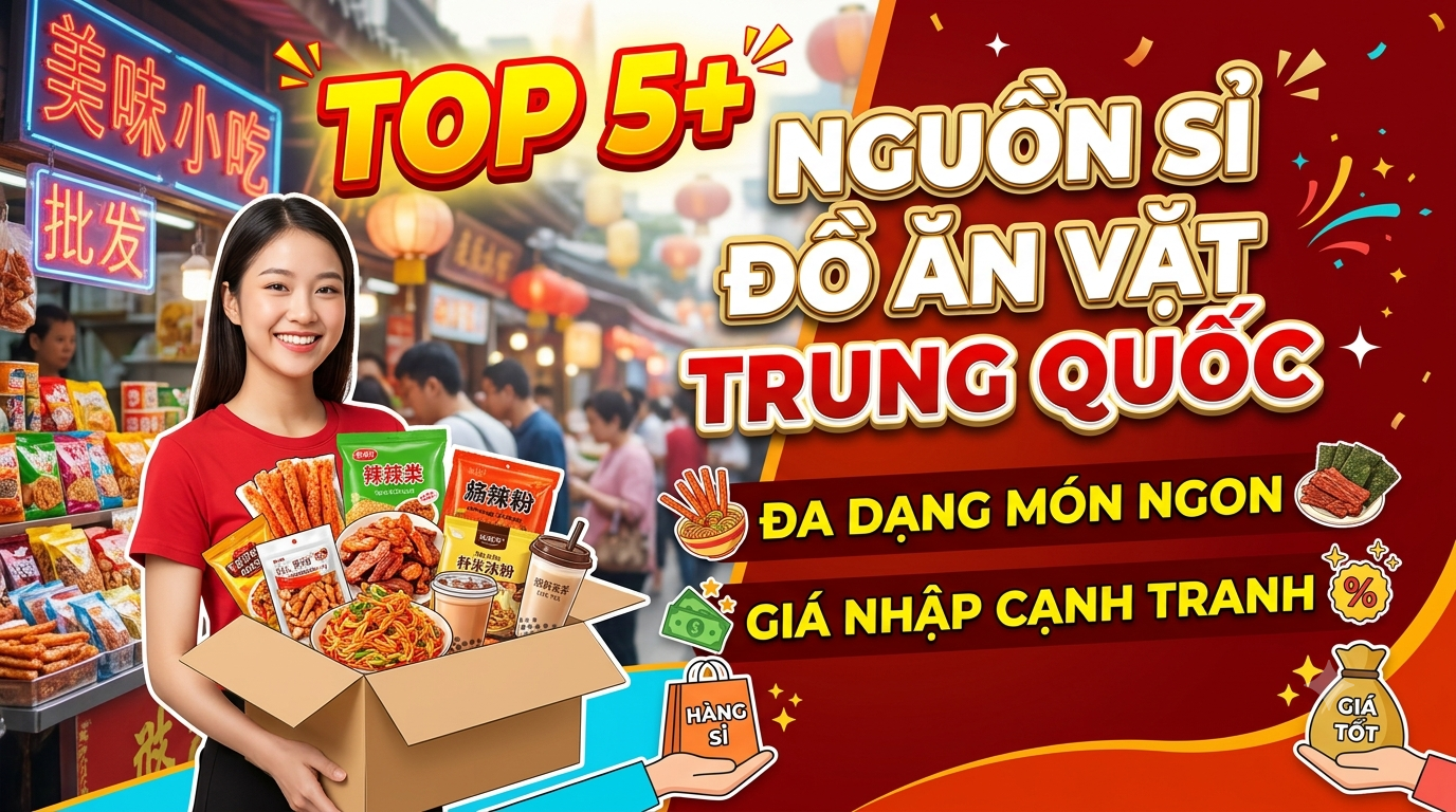 Top 5+ nguồn sỉ đồ ăn vặt Trung Quốc: Đa dạng món ngon, giá nhập cạnh tranh