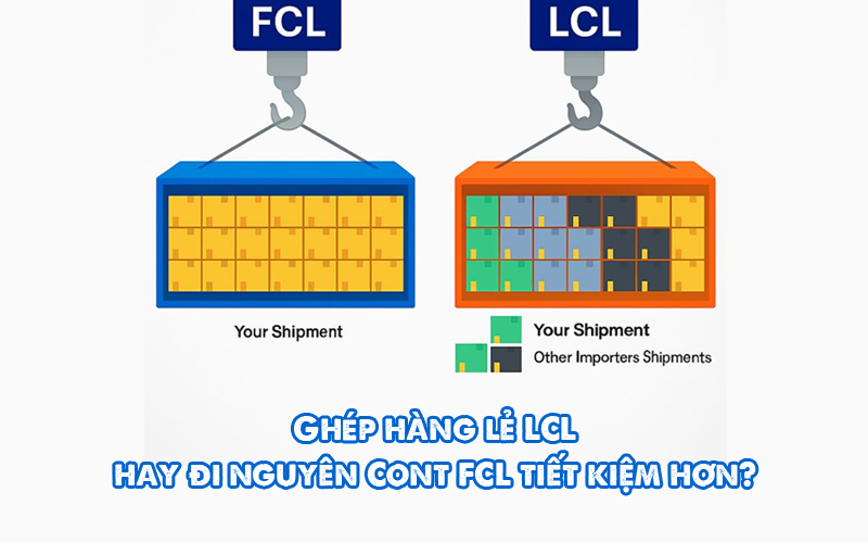 Ghép hàng lẻ LCL hay đi nguyên Cont FCL tiết kiệm hơn?