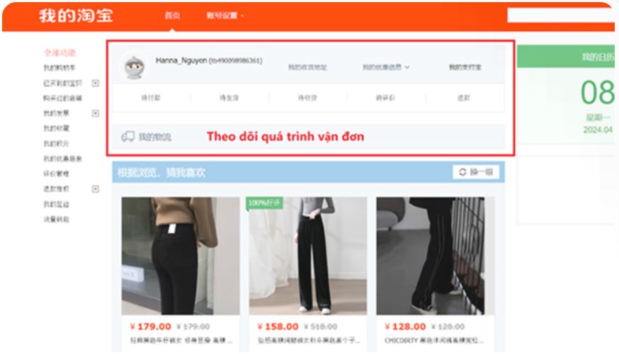 Hướng dẫn cách order Taobao về Việt Nam