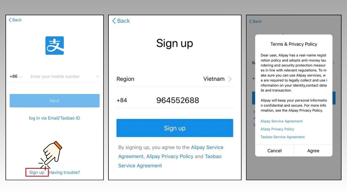 Đăng Ký Tài Khoản, Nạp Tiền Vào Ví Alipay Bằng Điện Thoại