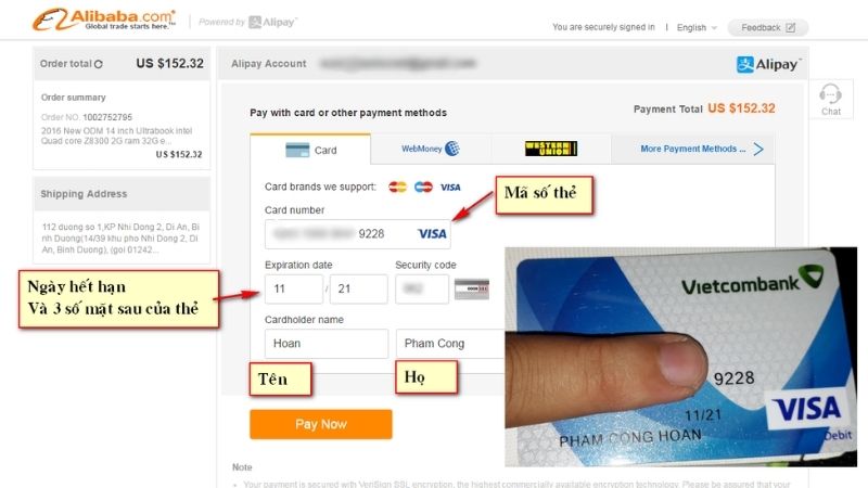 Các bước tự order Alibaba